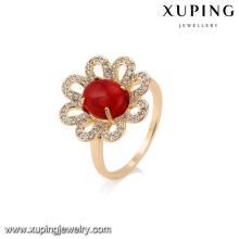 14738 Meistverkaufte Diamant Zirkonia Blume Form 18k Gold Fingerring Ringe Design für Frauen